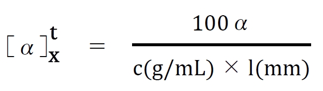 医薬品Xの1.0×10-6mol/L溶液の旋光度の計算　100回問100の2